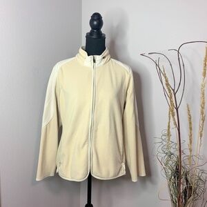 IZOD Women's Beige Hooded Zip Up Fleece Jacket
